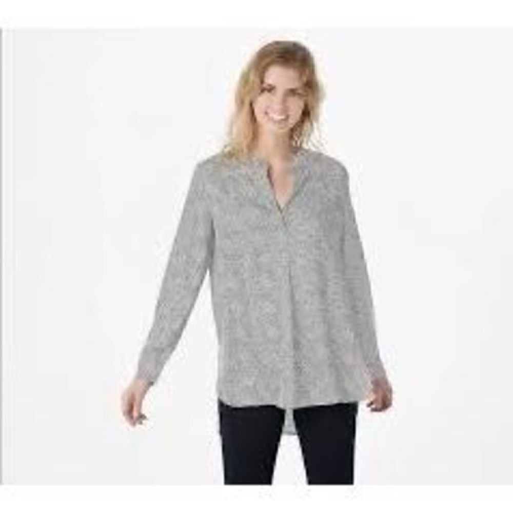 Bishop + Young Printed Satin Pullover Tunic Top NEW